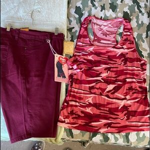 Bum lifting shorts and Racerback Top,women’s sz 16